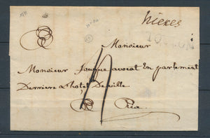 1781 Lettre Lenain N°1A Hières Manus. + TOULON N°10 VAR(78) TB. X2739