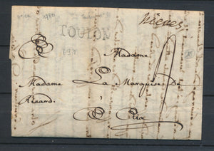 1780 Lettre Lenain N°1A Hières Manus. + TOULON N°10 VAR(78) Superbe X2747