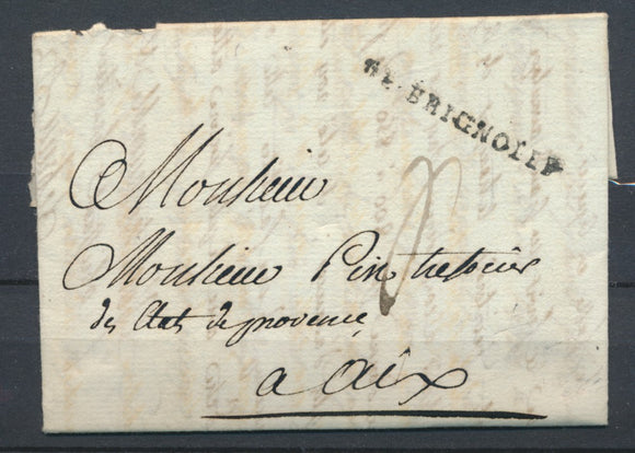 1790 Lettre Marque Lenain N°2 DE BRIGNOLLE 37mm VAR(78) X2748