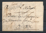 1770 Lettre Lenain N°1A Hières Manus. + TOULON N°10 VAR(78) Superbe X2754