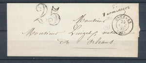 1853 Lettre Cursive 27 Terminiers + CAD T15 ORGERES EURE-ET-LOIR(27) X2804