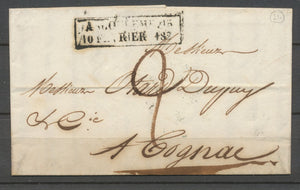 1828 Lettre Marque Cachet d'essai ANGOULEME 10 FEVRIER 1828 X2831