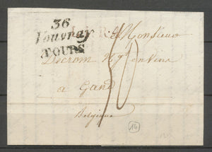 1827 Lettre Cursive 36 VOUVRAY TOURS INDRE ET LOIRE (36) TB. X2848