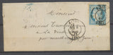 1873 grand fragment N°60 Obl CAD des Bureaux de passe 1307 Sur le timbre X2865