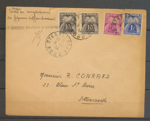1944 Env. Affranchit avec timbres Taxes en remplacement des figurines … X2871