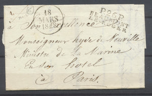 1828 Lettre MARQUE P26P BEAUMONT LE-ROGER EURE(26) Superbe X2930