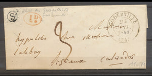 1840 SEINE INFre Lettre CAD GODERVILLE + BR S Château .. ECRANVILLE 1d rge X2955