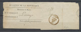 1870 AIN Bande Journal BELLEY En FRANCHISE Griffe Sous Préfet de Belley X3000