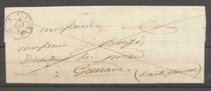 1845 LOT ET GARONNE Lettre en Franchise CAD T15 VILLENEUVE-SUR-LOT X3002