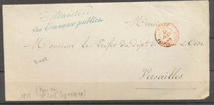 1848 Lettre Franchise Ministère des Travaux publics N°4497. + verif X3040