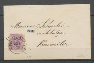 1875 Enveloppe à 5 pfenig Rose Obl CAD NIEDERHAGENTHAL Alsace lorraine X3109