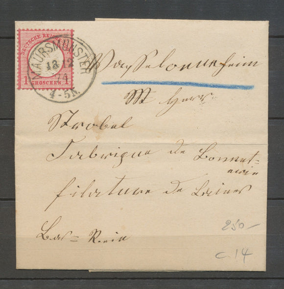 1874 Lettre à 1Groschen Obl MAURSMUNSTER Alsace Lorraine Superbe X3110