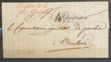 1817 Toulon lettre en Franchise MINISTERE DE LA POLICE GENERALE Rouge X3219