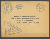 1954 Env. obl Poste navale ancre + Aviso COMMANDANT DOMINE Sup. X3236