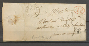 1845 Lettre 2d CAD T15 FAREMOUTIER + A2 POMMEUSE +1d rouge Seine & Marne X3295