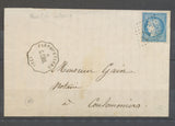 1872 lettre N60 Obl GC1172 Conv Station FAREMOUTIERS G.COUL SEINE ET MARNE X3307