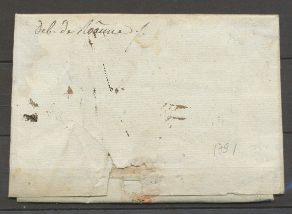 1791 Lettre Déboursé manus deb.de.Roânne RHONE(68) Seule pièce datée X3333