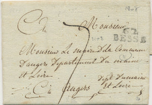 1807 Lettre Marque linéaire 62 BESSE 24*8mm PUY DE DOME TB X3389