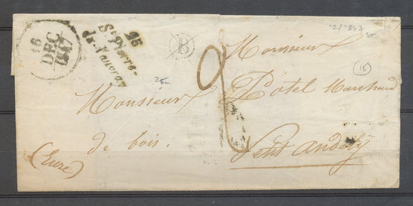 1847 Lettre Cursive 26 St-Pierre-du-Vouvray + dateur A EURE. TB X3411