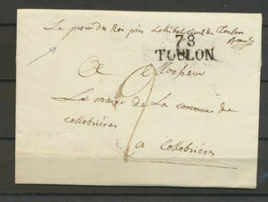 1814 Lettre en Franchise 78 TOULON Le procureur du Roi … VAR(78) X3436