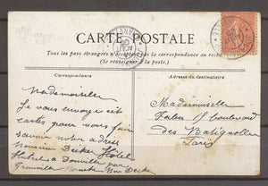 1909 CP 10c semeuse Obl CAD JOURNAUX PP - GRANVILLE MANCHE (48) X3528