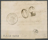 1862 Lettre CAD T15 FOURCAMONT + BR M : LE CAULE SEINE INFre (74) TB X3693