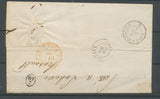 1860 Lettre Cachet taxe de bureau supplémentaire FS2 PARIS FS2 (15c) Bleu X3703
