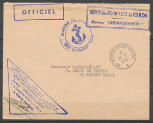 1970 Env. en FM Obl 83-TOULON-GEDAR-MARINE Superbe X3774