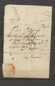 An 9 lettre pr paris verso Marque N°1023 D. Bureau quartier Grande Poste X3806