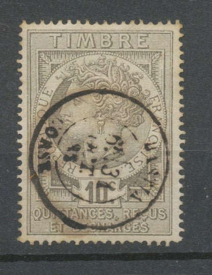 Timbre Fiscal Quittances 10c gris obl Postale càd Bastia Corse X3818