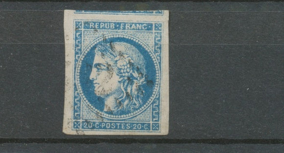 France Classique N°45B 20c bleu TIIR2 Superbe Marges énormes Signé Calves X3839