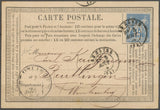1876 CP privée, STEAMERS GROSO/HAVRE, 15c. Sage bleu, arrivée REULTLINGEN X3872