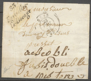 1844 Lettre Cursive 83/Egriselles/Le Bocage + C.15 Sens, YONNE. Superbe X3902