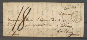 Lettre cursive 12/Les Crottes + c.15 Aix-en-Provence, 28.7.1846 X4003