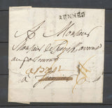 1770 Lettre marque manuscrit 'deb de guingamp', COTES DU NORD Superbe X4009