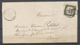 1860 Lettre Roulans C.22 + taxe carré 10c. APRES/LE/DEPART + C.15 DOUBS X4020