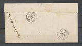 1860 Lettre Roulans C.22 + taxe carré 10c. APRES/LE/DEPART + C.15 DOUBS X4020