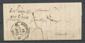 8/1839 Lettre Cursive 36/La Chapelle/sur Loire 34mm + C.12 Bourgeuil X4033