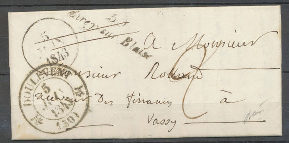 1843 Lettre Cursive 50/Cirey-sur-Blaise + C.12 Doulevent HAUTE MARNE X4079