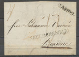 1812 Lettre NEUKIRCHEN (PAR) + CASSEL, rare noir, TB X4109