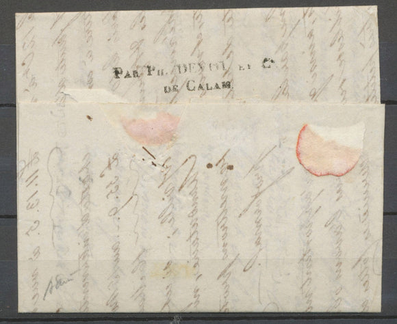 1823 Lettre de Londres PAR PH.DEVOT ET LE/DE CALAIS + 61/CALAIS, SUP X4121