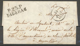 1831 Lettre marque linéaire P23P/RIBERAC 33*12, DORDOGNE X4135