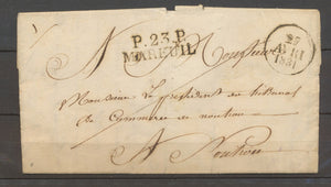 1831 Lettre marque linéaire P23P/MAREUIL 34*11, DORDOGNE X4136