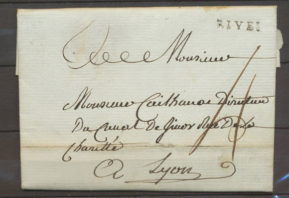1787 Lettre ISERE, RIVES N°1, rare, Superbe X4142