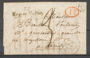 1838 Lettre Cursive 73/May-en-Multien + D : Crouy, SEINE ET MARNE X4162