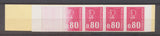 N° 1816, CARNET 0,80 Béquet, trois timbres partiellement imprimés, rare X4532