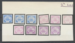 STE LUCIE, 10 timbres S. LUCIA STEAM CONVEYANCE/LIMITE X4618