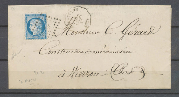1874 Lettre N°60 Obl. Conv. Station Rabastens T.AUCH HAUTE PYRENEES(63) X4698