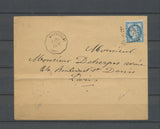 1876 Env. Bruniquel (LEX.M.), conv.-station + GC sur n°60, rare, Superbe X4730