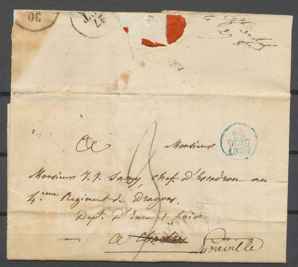 Paris 1829 Lettre autographe signée LA TOUR MAUBOURG, + déboursé CHARTRES X4750